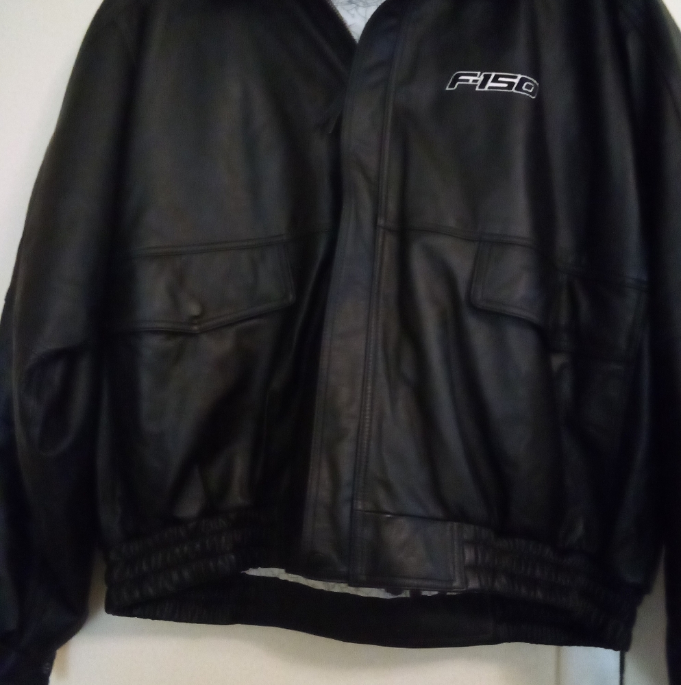 Leather jacket Brand Burks  Bay Size X Large Color Black Log on front left side